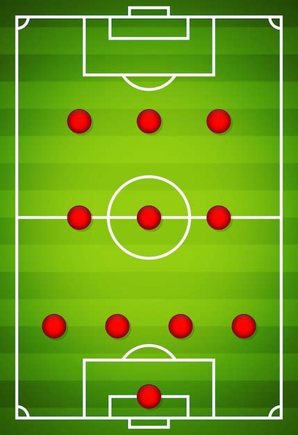 Premium Vector | Football team formation soccer or football field 433