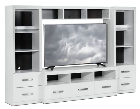 Mondarda 4-Piece Entertainment Wall Unit - White | Furniture.ca ...