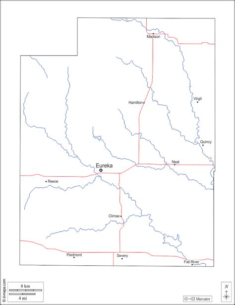 Greenwood County free map, free blank map, free outline map, free base map outline, hydrography ...