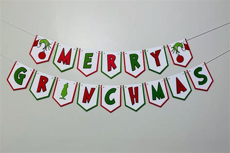 Merry Grinchmas Banner Grinchmas Banner the Grinch Banner - Etsy | Grinch christmas, Grinch ...