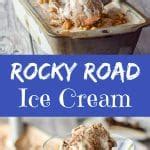 No Churn Rocky Road Ice Cream | Dishes Delish