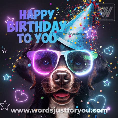 Cool Dog Happy Birthday GIF » WordsJustforYou.com - Original Creative Animated GIFs