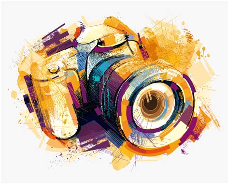 Camera Photography Watercolor Vector Effects Drawing - Transparent ...