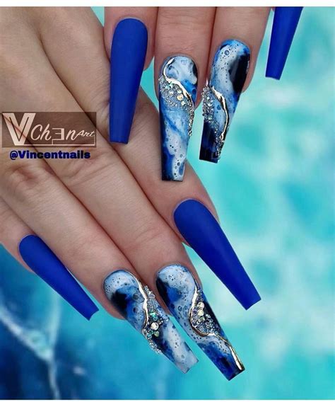 120+ Best Coffin Nails Ideas That Suit Everyone | Blue coffin nails, Blue acrylic nails, Coffin ...
