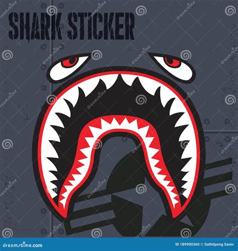 Flying Tiger Shark Mouth Sticker Vinyl Smile Vector Illustrator ...