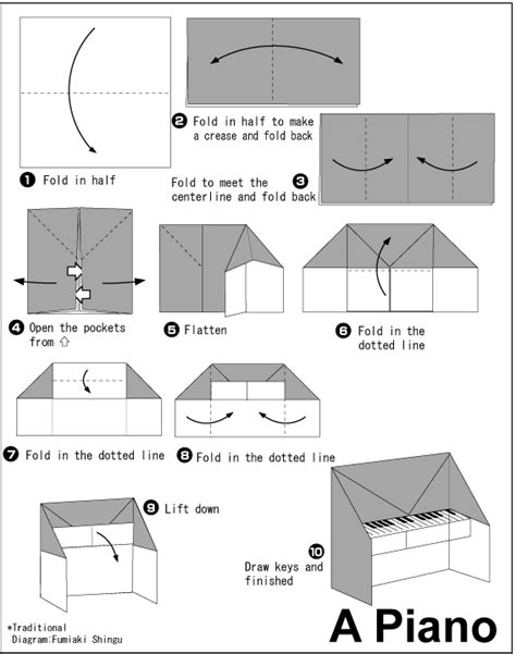 Piano - Easy Origami instructions For Kids