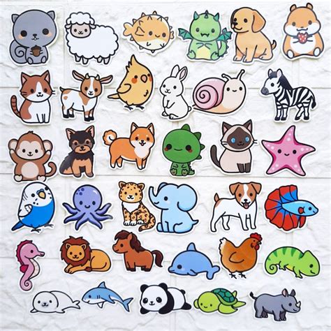 (BISA COD) 35pcs Sticker Animal 3 / Sticker Hewan | Shopee Indonesia