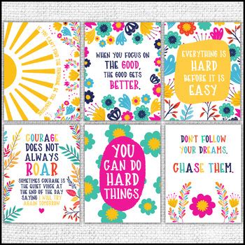 Positive Quotes Classroom Bulletin Board Posters | Back to School