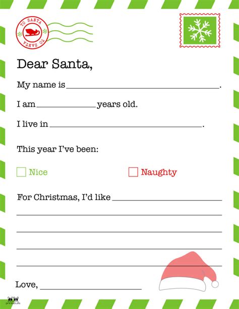 Dear Santa Letter Printables - FREE | Printabulls