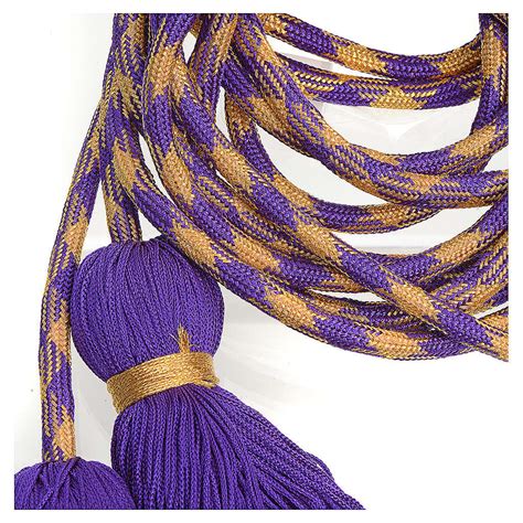 Alb cincture, purple and gold color | online sales on HOLYART.com