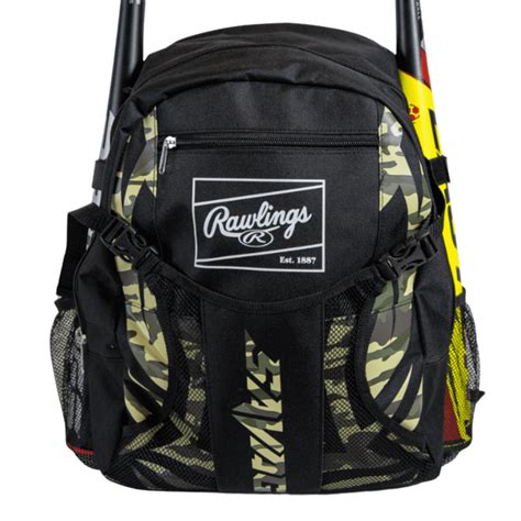 Rawlings Youth Savage Baseball Bat Bag - Batpack with External Helmet ...