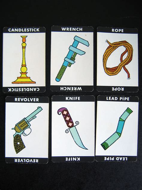 Vintage Clue Game Cards | the weapons! | Little Edith Bee | Flickr