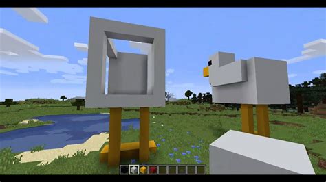 how to build a statue of a chicken in minecraft - YouTube