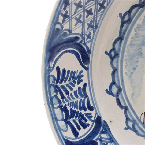 Hand-Painted Delft Blue Stoneware Plates, Antique | EBTH