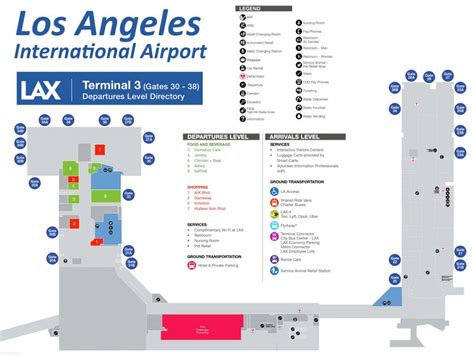 LAX Terminal 3 Map - Los Angeles International Airport Terminal 3 Map ...