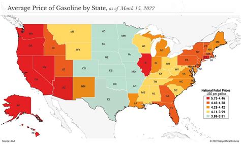 Average Gas Prices by State : r/MapPorn