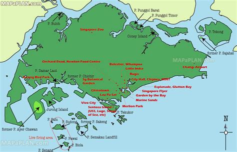 Singapore top tourist attractions map - Must-do destination spots tourism map