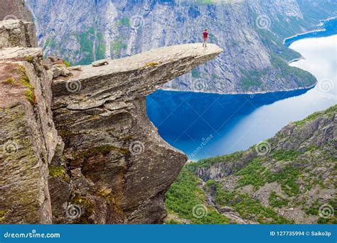 Trolltunga Troll Tongue, Norway Editorial Stock Image - Image of scandinavia, mountain: 127735994