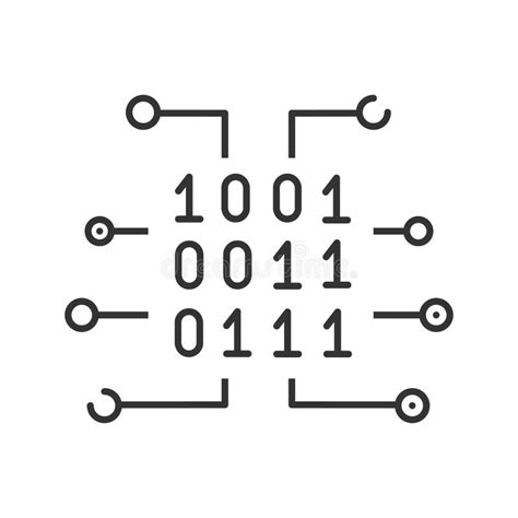 Binary code linear icon stock vector. Illustration of processor - 175373177