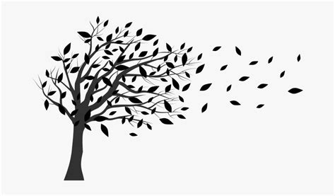 Tree In The Wind Blowing - Tree Blowing In The Wind Silhouette, HD Png ...