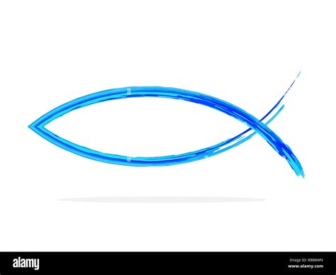 Christian fish symbol. Vector illustration. Hand drawn Christian ...