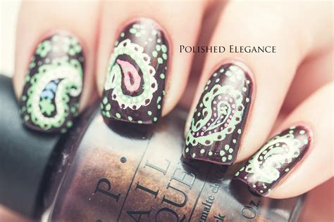 Polished Elegance: Lucky Dip - Paisley nail art