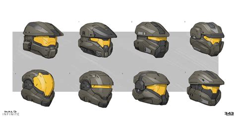 the helmet design for halo is shown in several different angles and ...