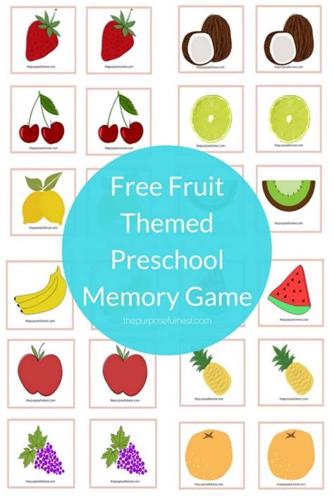 Free Printable Fruit Matching Game for Preschoolers - The Purposeful Nest