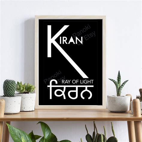 Indian name meaning printable poster | Etsy