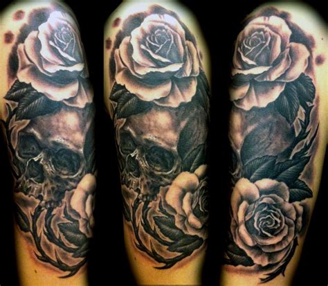 Skull And Rose Sleeve Tattoos | Cool Eyecatching tatoos