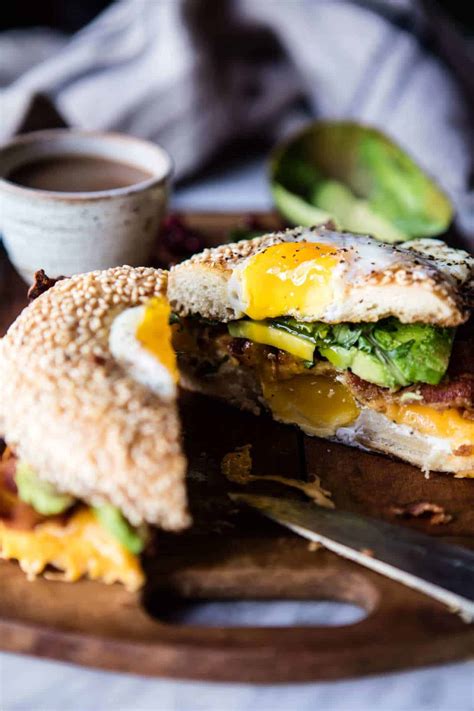 Egg in a Hole Avocado, Bacon, Egg and Cheese Bagel. - Half Baked Harvest