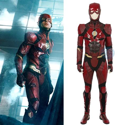 Justice League The Flash Cosplay Costume Halloween Superhero Suit ...