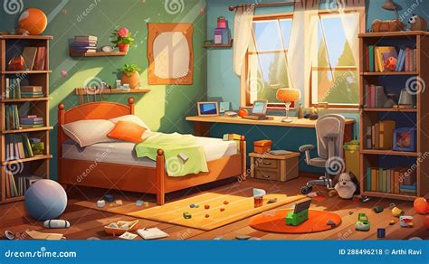 Illustration of a Cartoon Children S Bedroom Stock Illustration ...