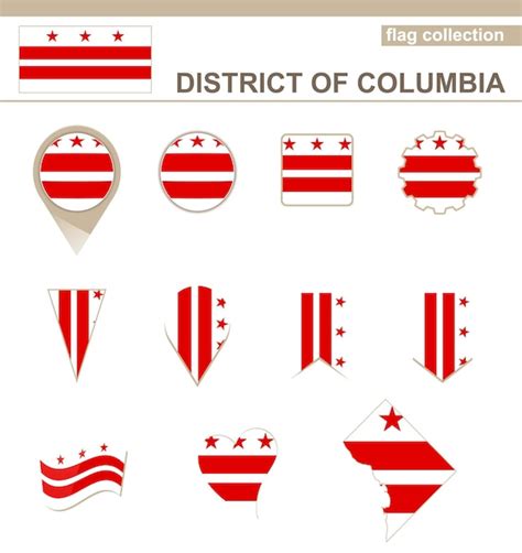 Premium Vector | District of columbia flag collection, usa state, 12 ...