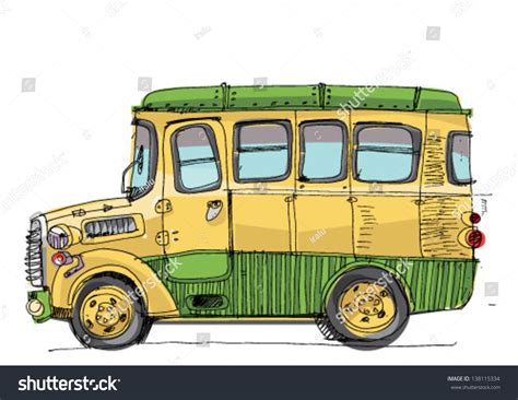 Vintage Bus Cartoon Stock Vector 138115334 - Shutterstock