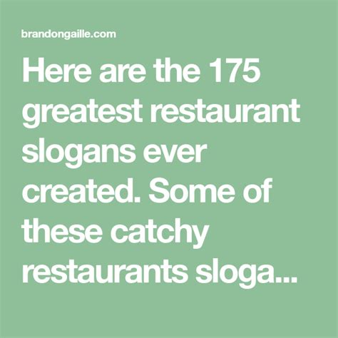 175 Catchy Restaurant Slogans and Taglines | Slogan, Restaurant quotes ...