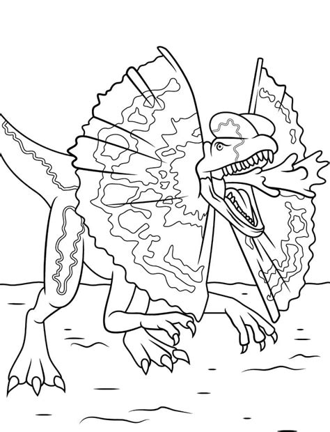 Jurassic Park Dilophosaurus Coloring Pages