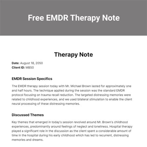 Free EMDR Therapy Note Template - Edit Online & Download | Template.net