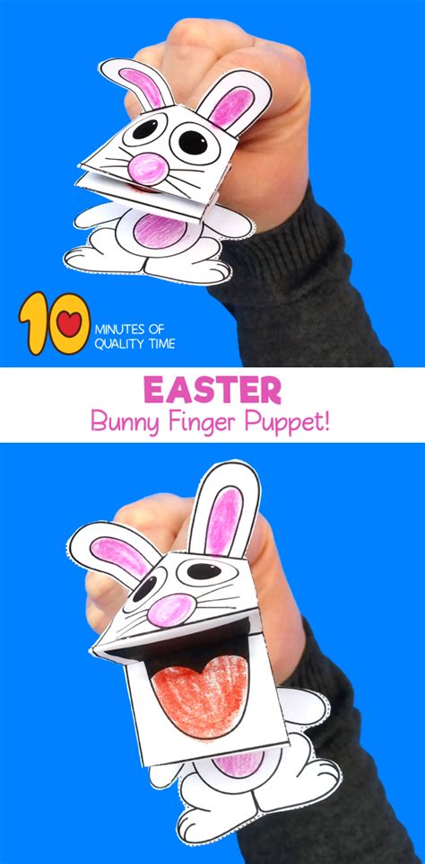Bunny Finger Puppet Printable | Finger puppets, Puppets, Bunny coloring ...