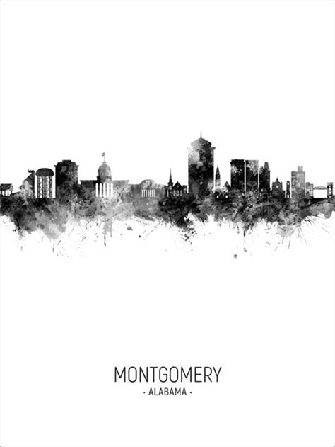 Montgomery Skyline Montgomery Alabama Cityscape Art Print - Etsy