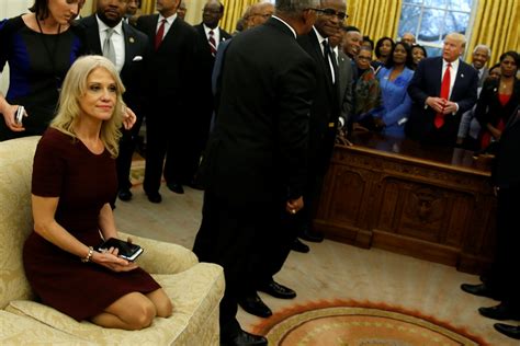 Kellyanne Conway Responds To Kneeling On Oval Office Couch Controversy ...