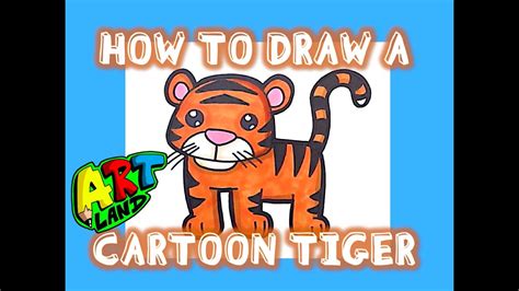 How to Draw a CARTOON TIGER - YouTube