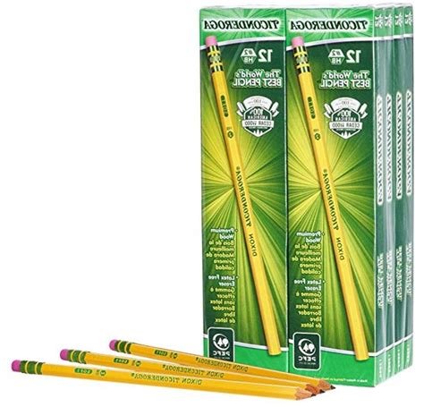 Non-Sharpened Wood Cased Pencils Dixon Ticonderoga 2HB Office