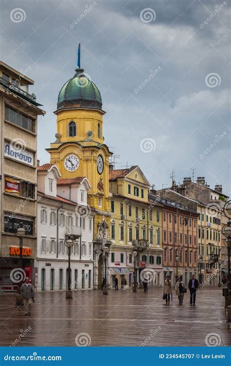 In the old town of Rijeka editorial photography. Image of rijeka ...