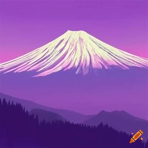 Mount fuji against a purple background