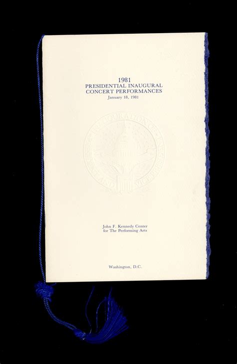 Presidential Inaugural Concert Performances, Jan. 18, 1981 | National ...