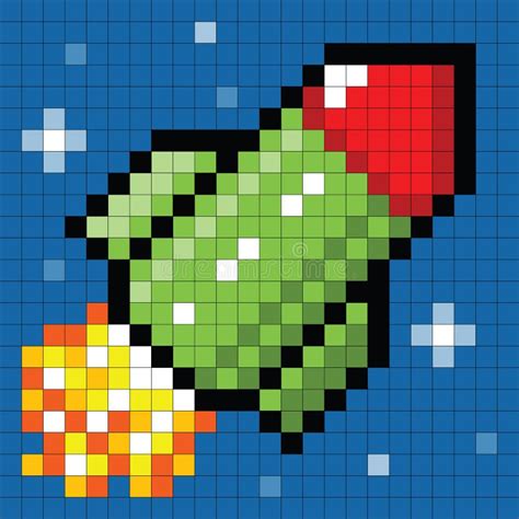 8-bit Pixel Rocket In Space Stock Photos - Image: 27519453