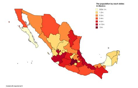 The population of each states in Mexico [4340 x 2800] : r/MapPorn