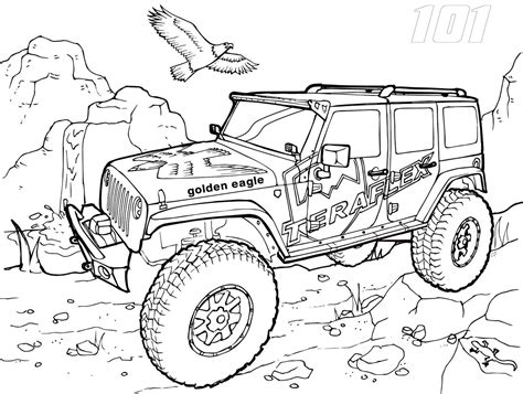 Jeep Rubicon Off-Road-Malbuch zum Ausdrucken und online