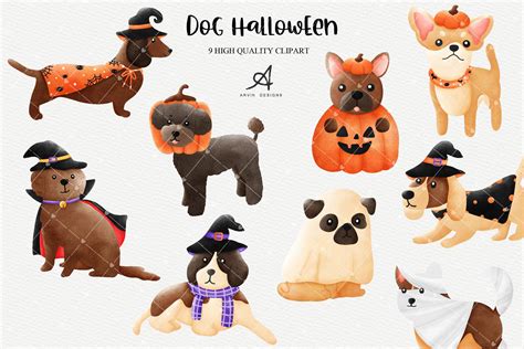 Halloween Cute Dog Clipart Graphic by ArvinDesigns · Creative Fabrica